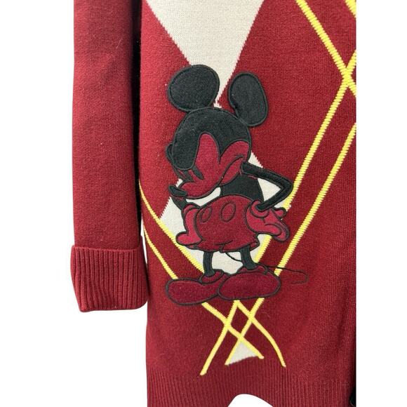 Mo & Co Mickey Mouse Varsity Heavyweight Cardigan Sweater Size XL? - Picture 5 of 11